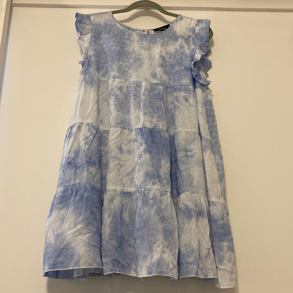 VICI Nicky Pocketed Tie Dye Swiss Dot Dress